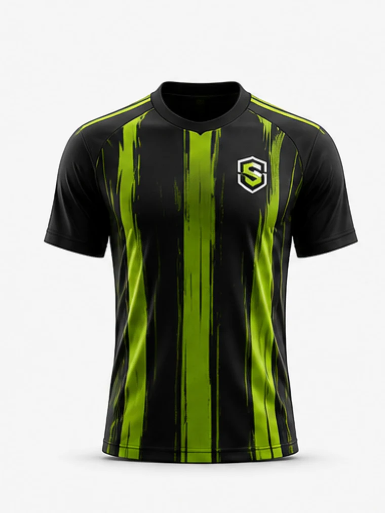 Black and lime custom soccer jersey