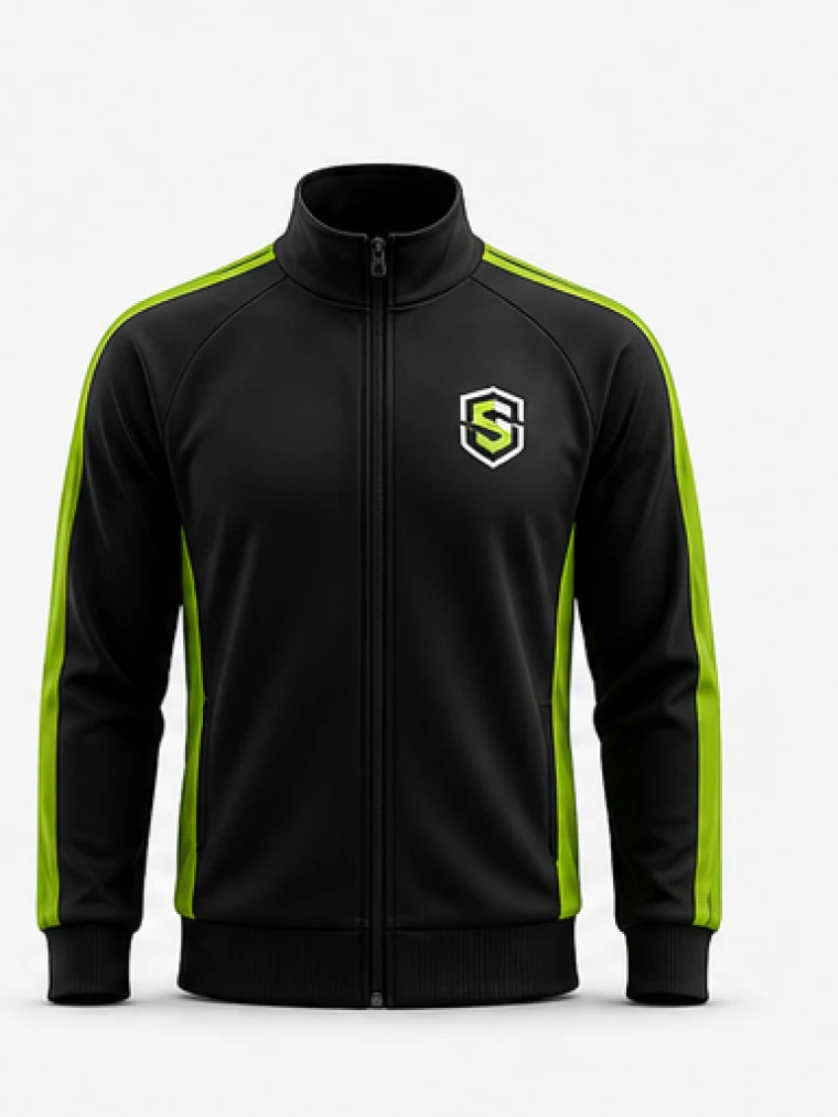 Black team tracksuit with lime details